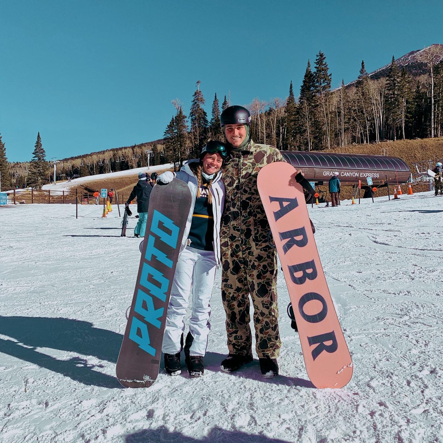 Lot's of snowboarding together