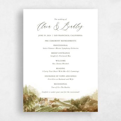 Dijon, Brown Wedding Program - Hillpine