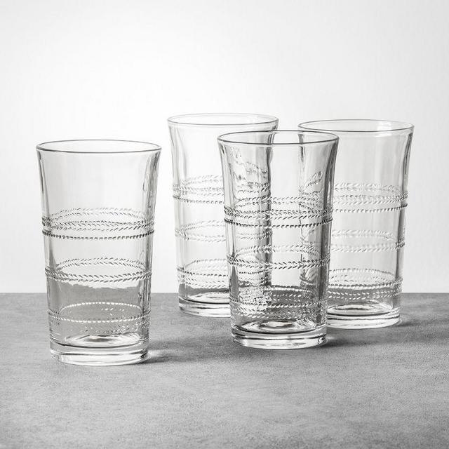 4pk 16oz Embossed Glass Drinkware Tall - Hearth & Hand™ with Magnolia