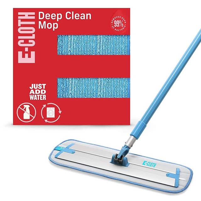 E-Cloth Deep Clean Mop, Premium Microfiber Mops for Floor Cleaning, Great for Hardwood, Laminate, Tile and Stone Flooring, Washable and Reusable, 100 Wash Guarantee