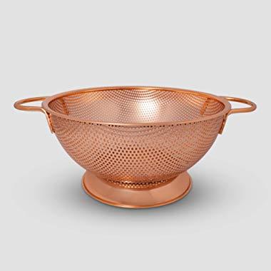 ExcelSteel 953 Durable Dishwasher Safe for Vegetables, Salad, Fruit, Pasta in Home Kitchen Perforated Colander, 3 QT, Copper