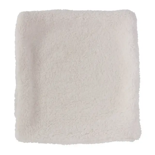 24"x24" Oversized Faux Shearling Square Throw Pillow Cover Snow - Kensington Garden: Modern Knit, Zipper Closure, Indoor Use