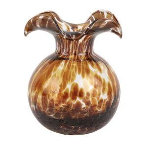 Hibiscus Glass Brown Tortoiseshell Bud Vase