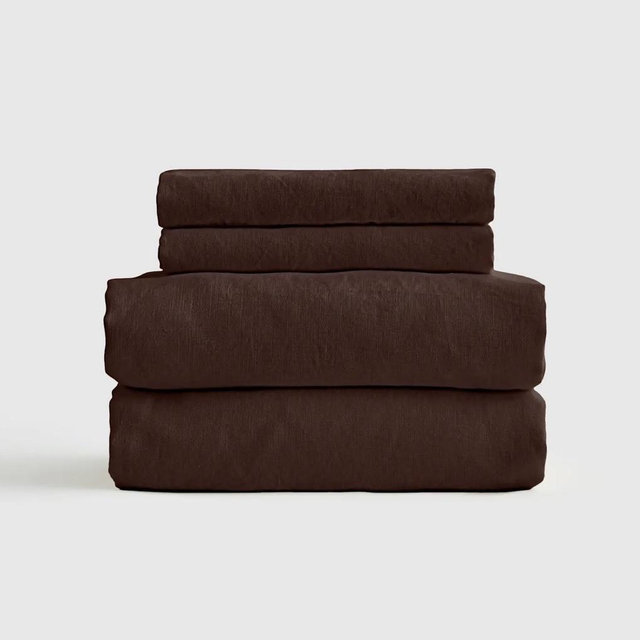 Organic Brushed Cotton Sheet Set in Espresso - Cal King