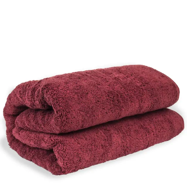 BC BARE COTTON Luxury Hotel & Spa Towel Turkish Cotton Oversized Bath Sheets - Cranberry