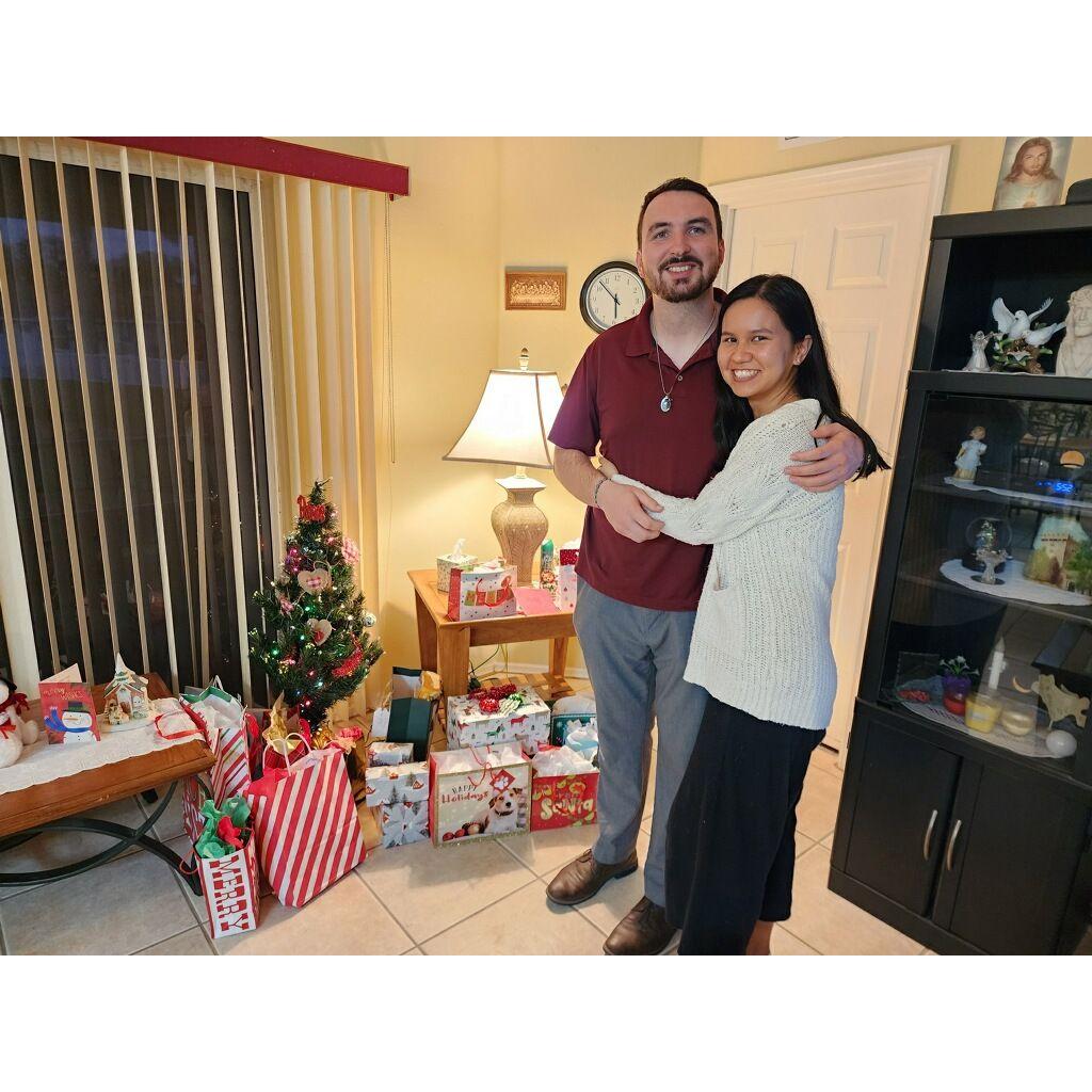 First Christmas together at Alex's mom's house.