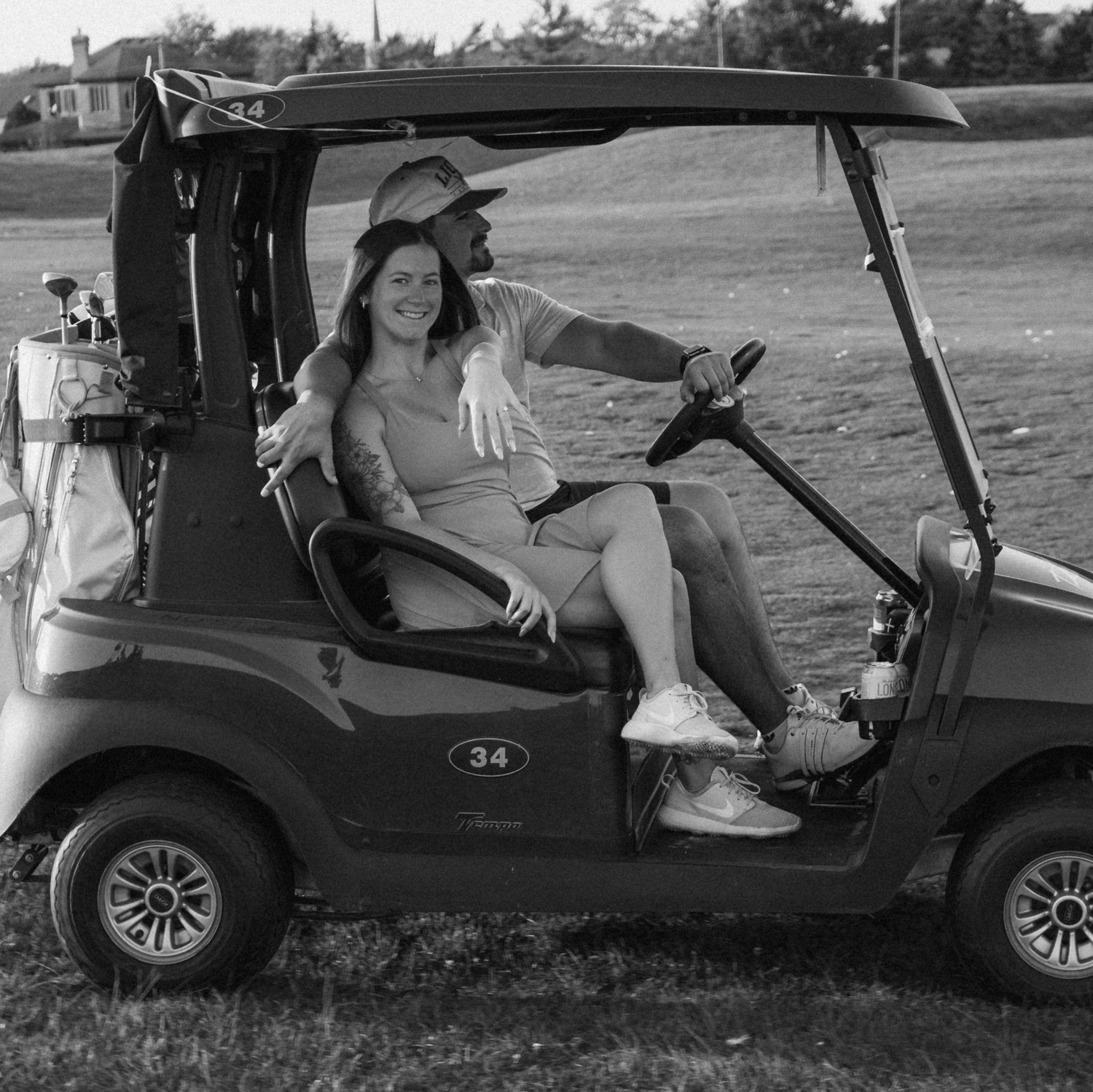 Cruising the course as a newly engaged couple.