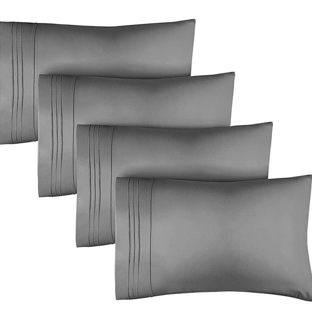 4 Pack Pillow Cases - Queen Size - 4PC Pillow Cases - 4 Pack Pillow Covers - 4 Pack Pillowcases - Pillow Case Set of 4 - Pillow Covers with Embroidery - Super Soft Pillow Cases - Luxury Pillow Cases