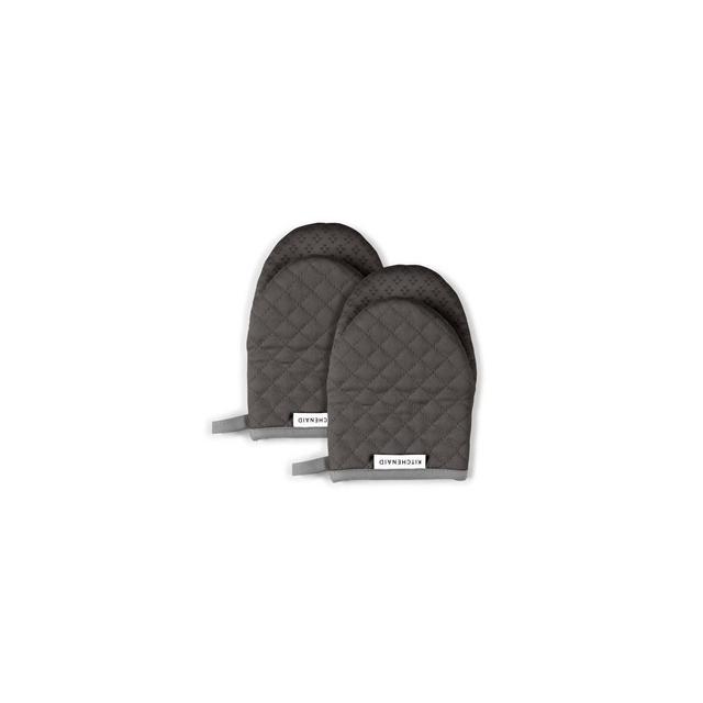 KitchenAid 2pk Cotton Asteroid Mini Oven Mitts Gray