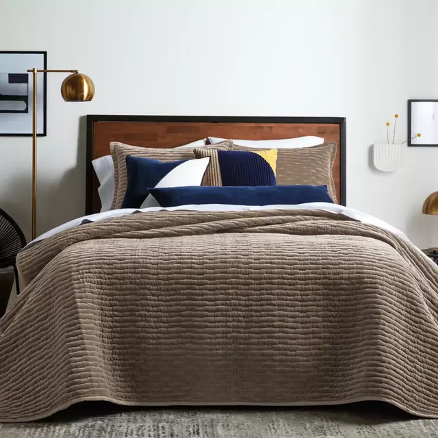 Studio 3B™ Cotton Velvet 3-Piece Full/Queen Quilt Set in Mushroom