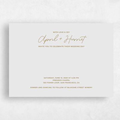 Gray, Grey Wedding Invitation - Geneva Type