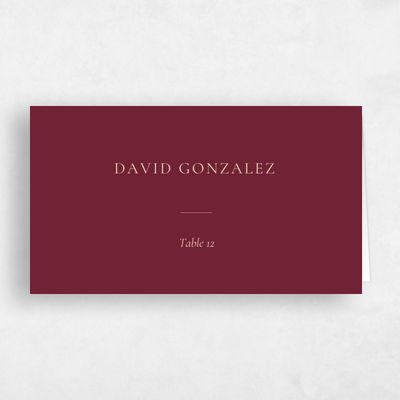 Wine, Red Wedding Place Card - Barnell