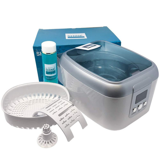 Ultrasonic Jewelry Cleaner Kit - New Premium Cleaning Machine and Liquid Cleaner Solution Concentrate - Digital Sonic Cleanser for Watches Glasses Dental and More