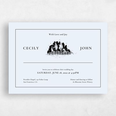 Sky, Blue Wedding Invitation - Griffith Stamp