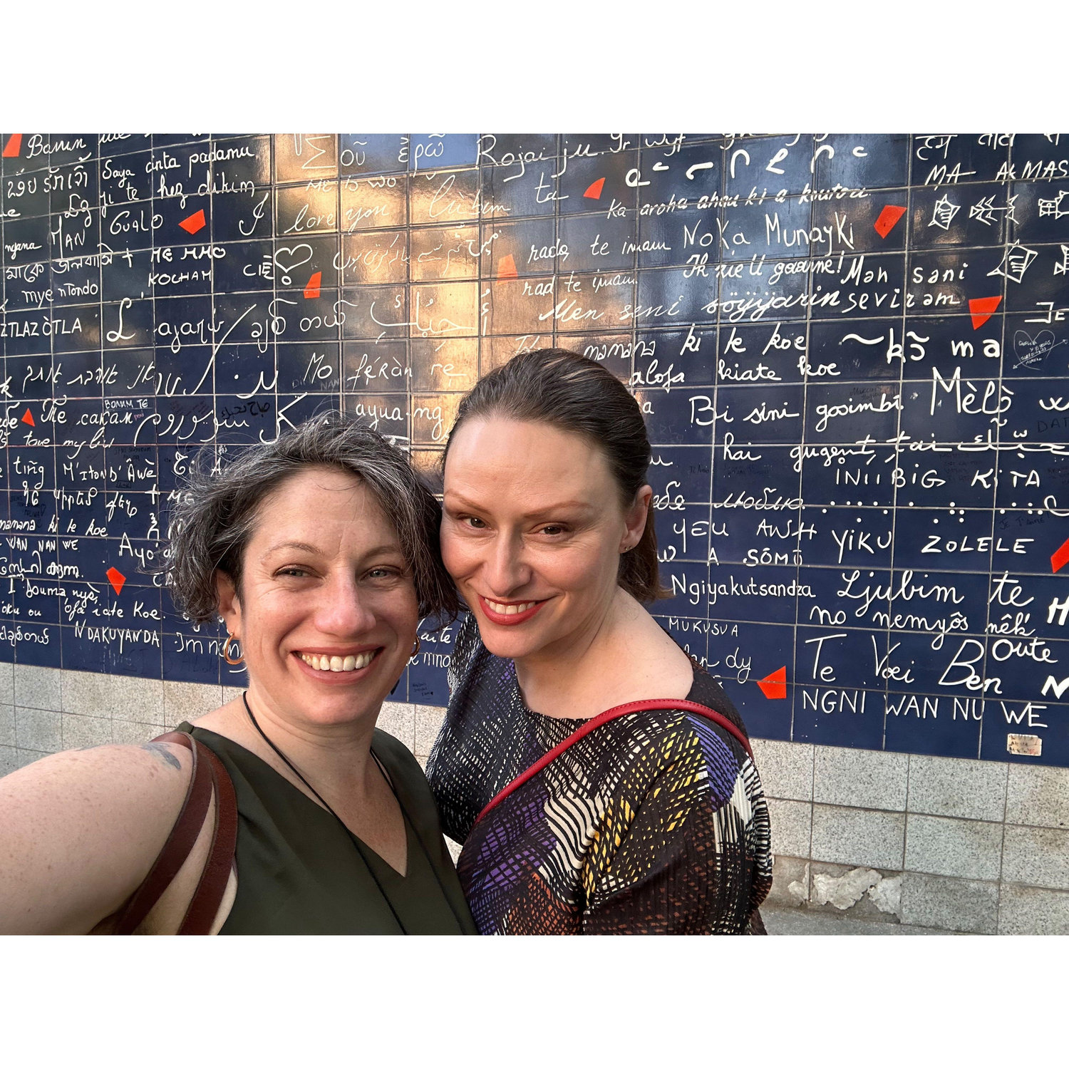 In front of the "i love you" wall in Montmartre, Paris.