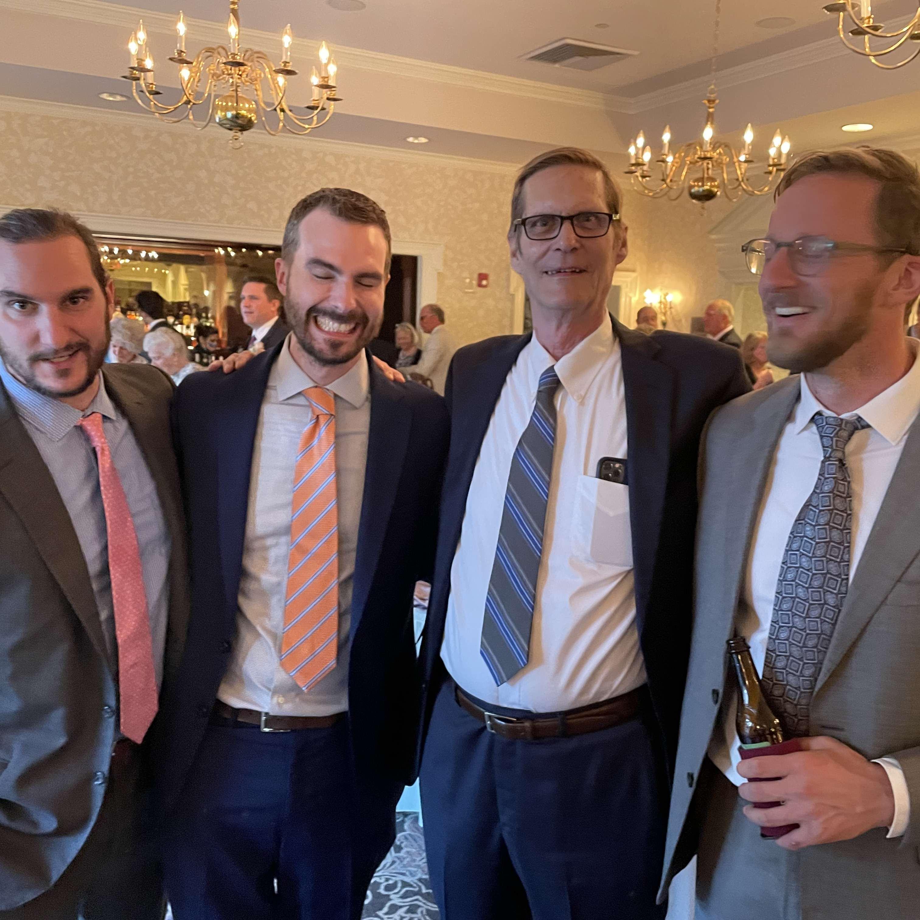 Hanging with the guys at Jenny Smart's wedding.