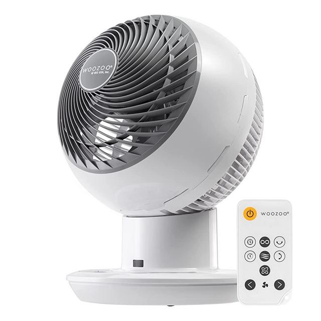 IRIS USA WOOZOO Oscillating Fan, Vortex Fan, DC Motor Quiet and Eco Friendly, 8-in-1 Fan w/ Remote/ Timer/ Multi Oscillation/ 10 Speed Settings, 110ft Max Air Distance, Large, White