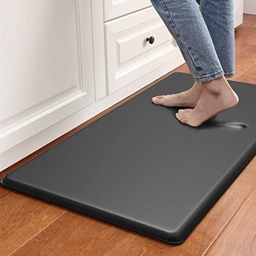 DEXI Anti Fatigue Comfort Mat Kitchen Rug, 3/4 Inch Cushioned Memory Foam Floor Mat for Kitchen, Sink and Office Standing Desk, 39”x20”, Black