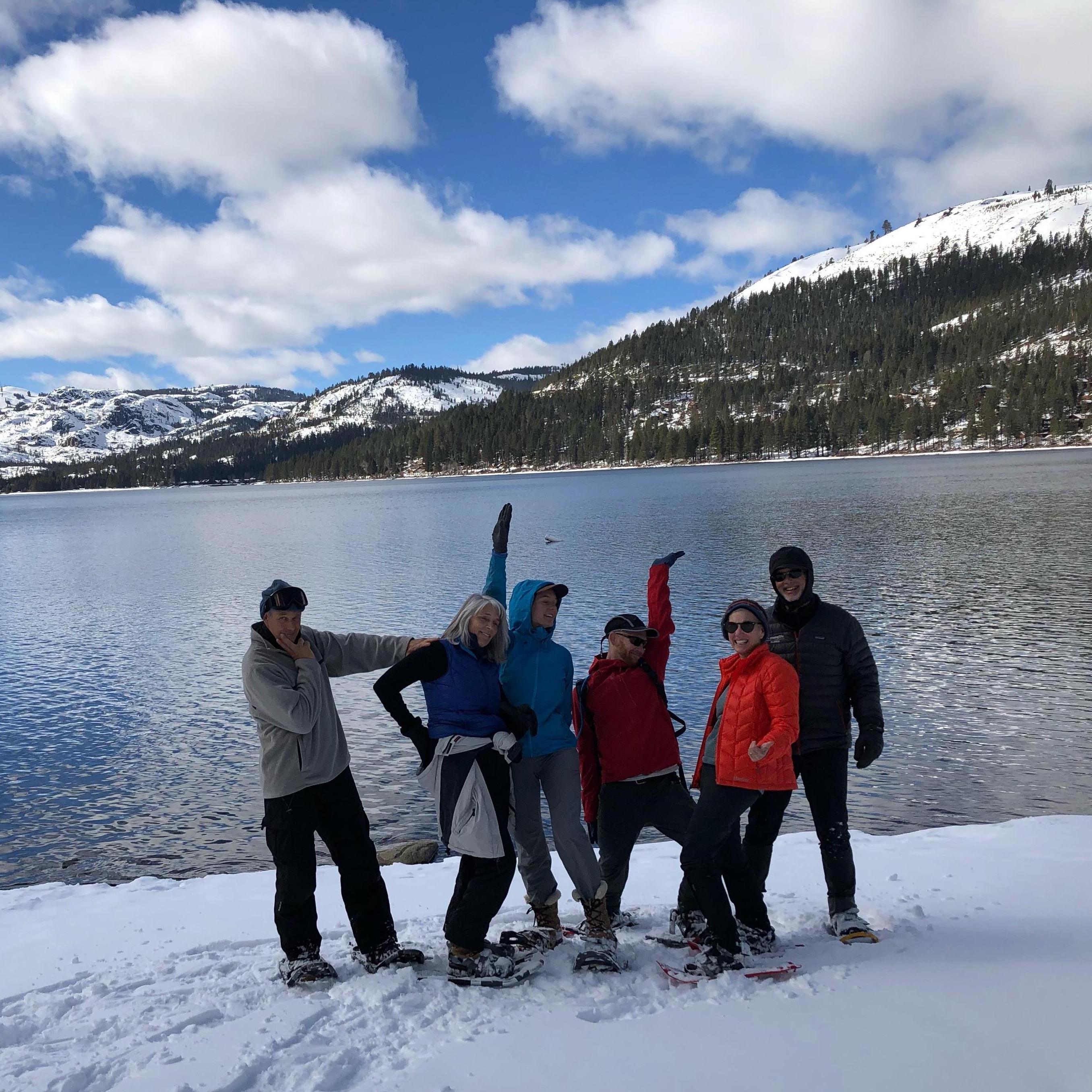 Snowshoeing adventure with our goofy parents