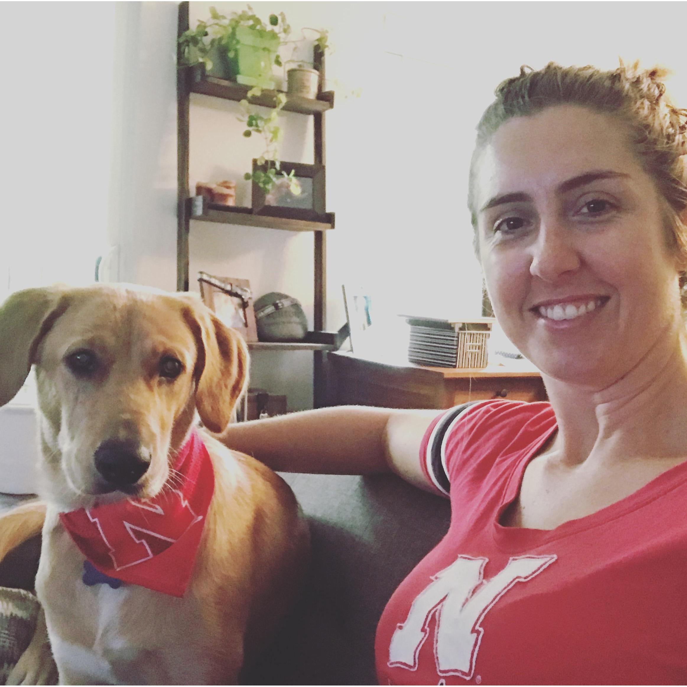 Tucker and I have been adopted into the Husker family...GO BIG RED!