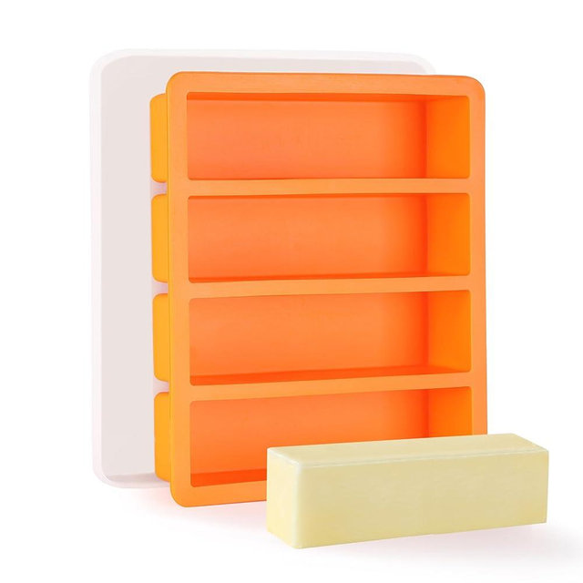 Silicone Butter Mold Tray with Lids, OHOLA Non-Stick Butter Maker Fits Standard Butter Size, Great For Butter, Chocolate, Energy bar and Homemade Cake (1Pack, Stylish Orange Color)