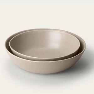 Fable Low 2 Piece Serving Bowls, Desert Taupe