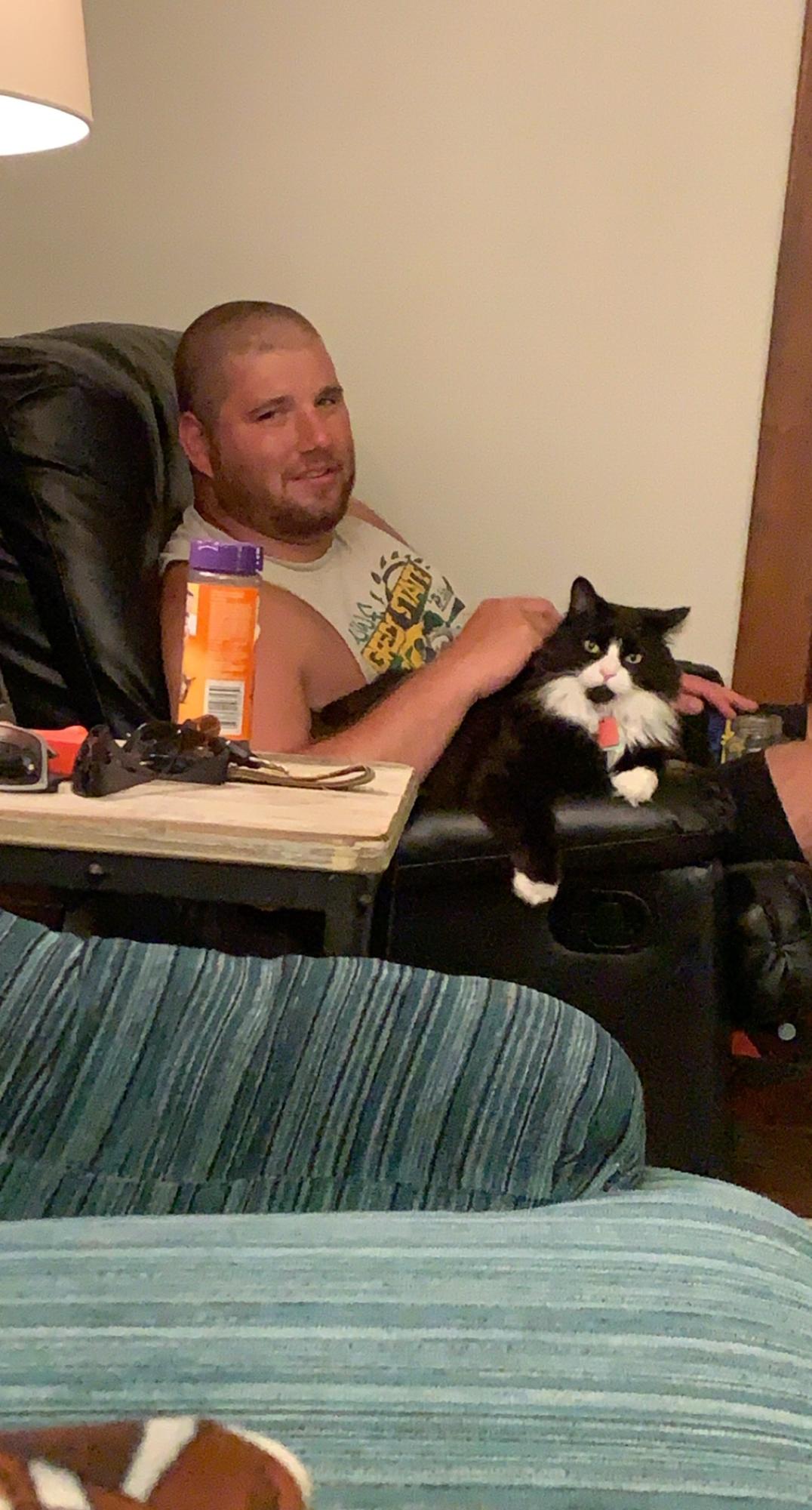 Logan says he hates Anna's cat, so here's some photo proof of him hating on the cat.