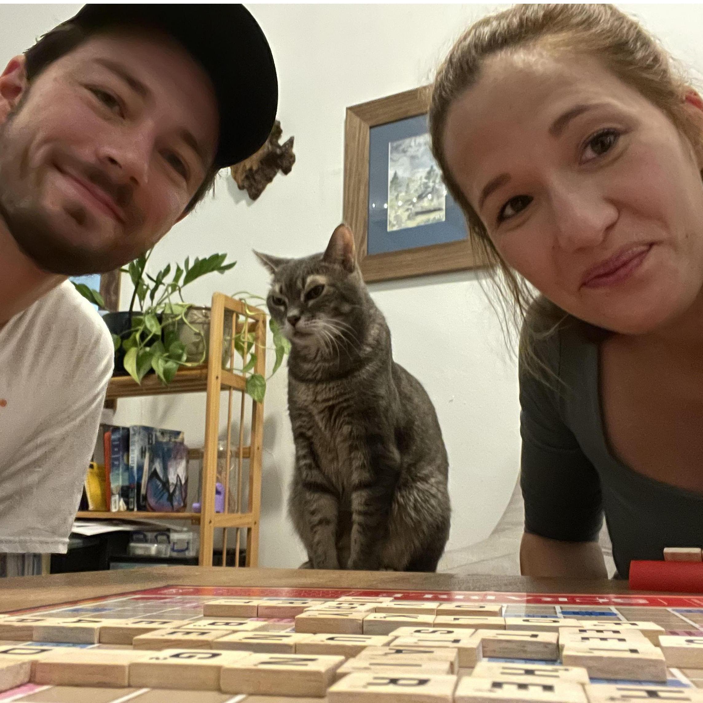 Game night with our fur child