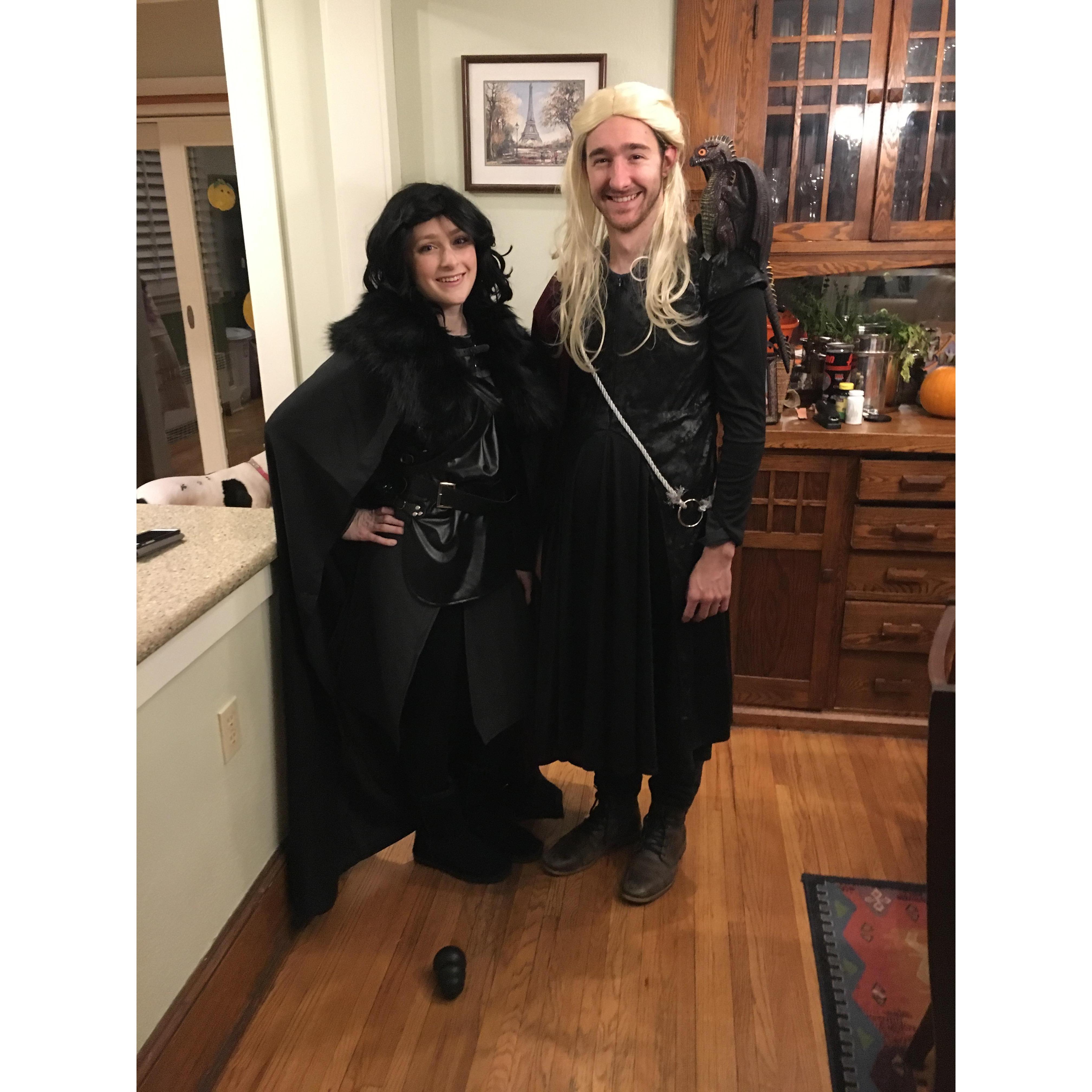 3rd Halloween together, going as Jon Snow and The Dragon Queen! 2017