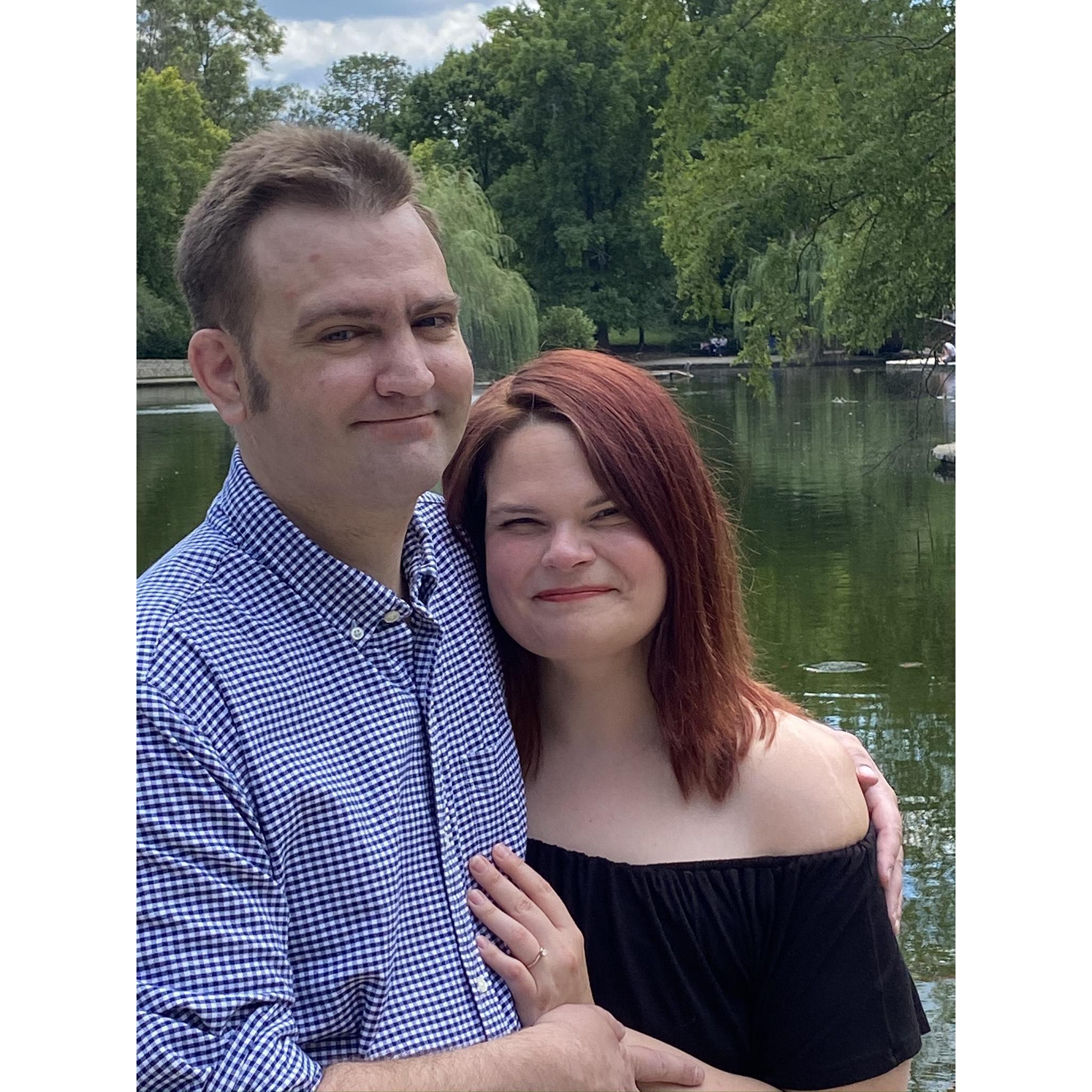 Our engagement at the Loose Park duck pond!