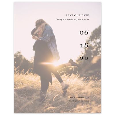 Grey Wedding Digital Save the Date - Leia Portrait