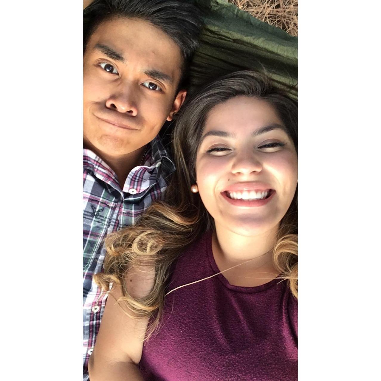 He prepared a picnic for me after my first week of teaching. I just had to capture the moment we were in the hammock 1/2inch above the ground!
