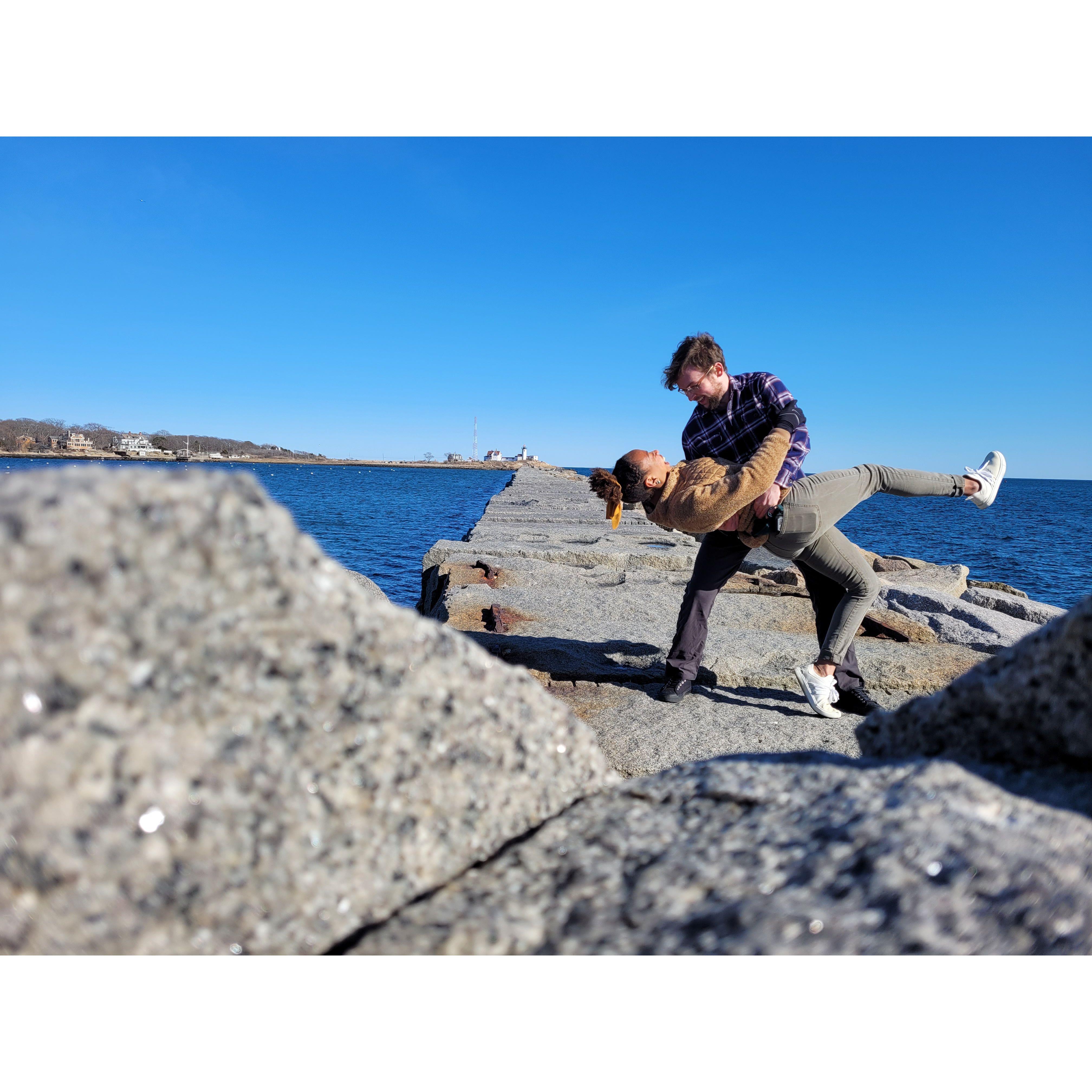 A stroll on the breakwater in Gloucester, MA.