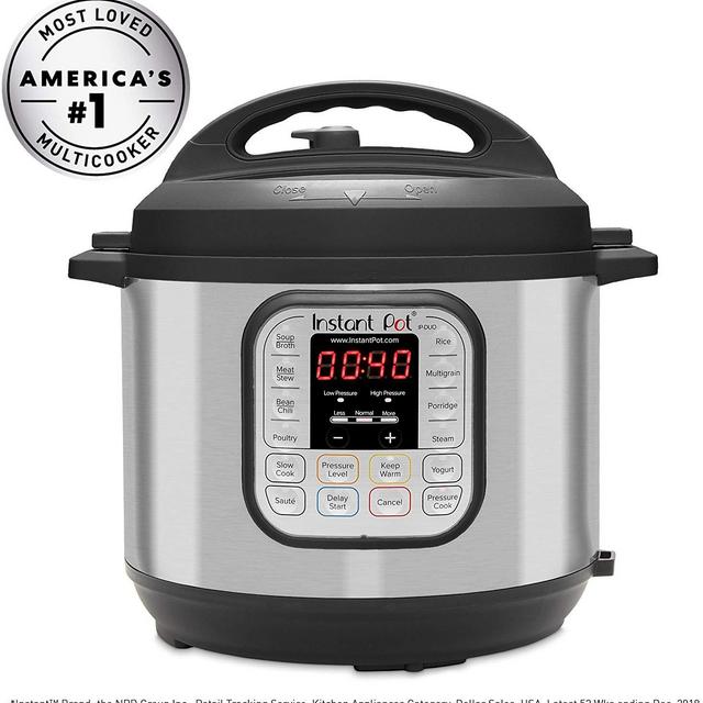 Instant Pot Duo 60 321 Electric Pressure Cooker, 6-QT, Stainless Steel/Black