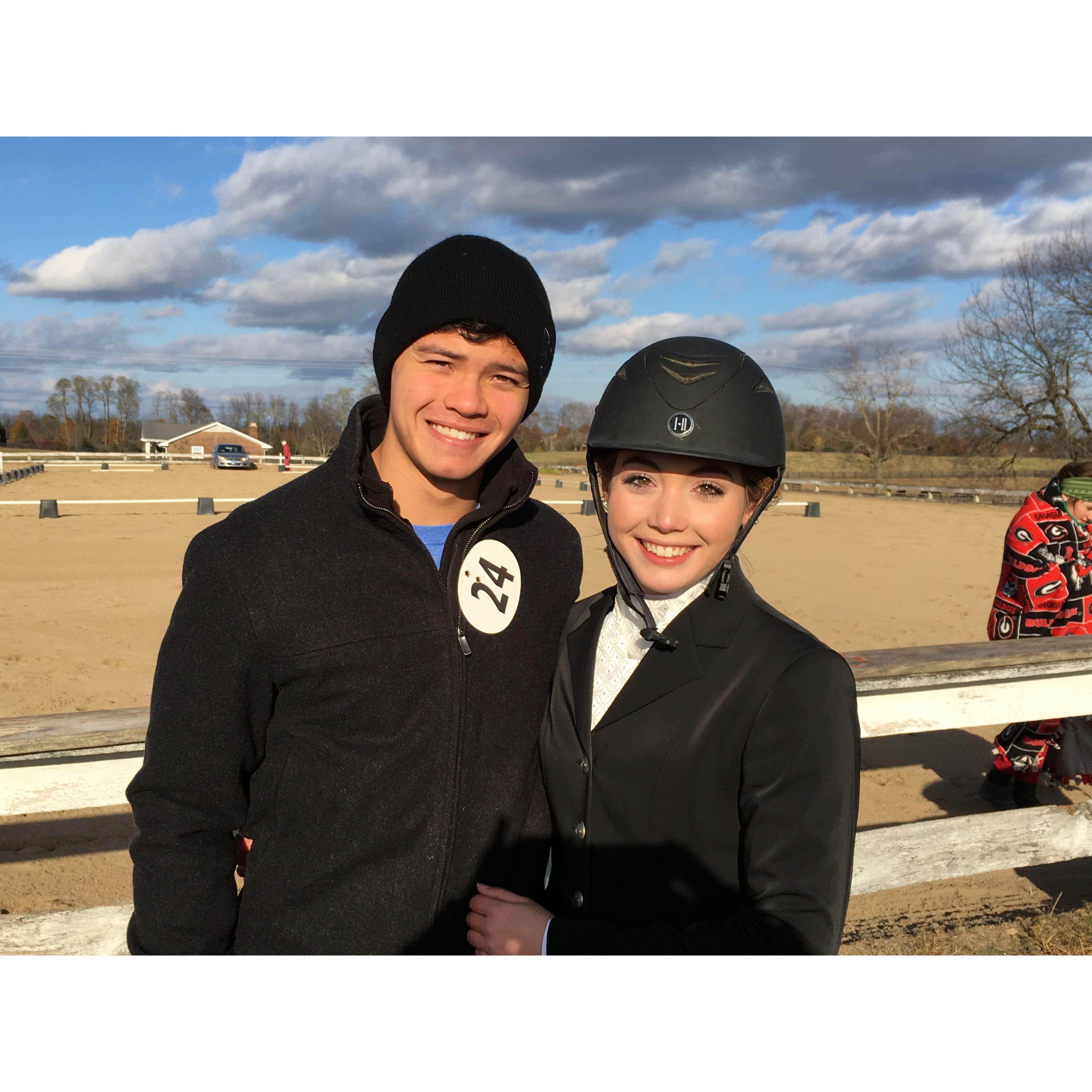 One of Steph's many horse shows, Lexington, 2016
