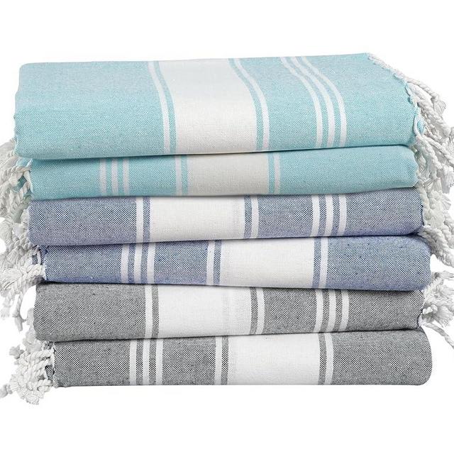 LANE LINEN Pool Towels, Turkish Beach Towels Oversized Set of 6, Pre-Washed, No Shrink, Quick Dry Travel Towel, Beach Towel for Women, Absorbent & Sand Free towel, 39"x71" - Tropical Color