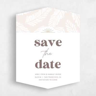 Beige Diamond Wedding Save the Date - Tucana Portrait