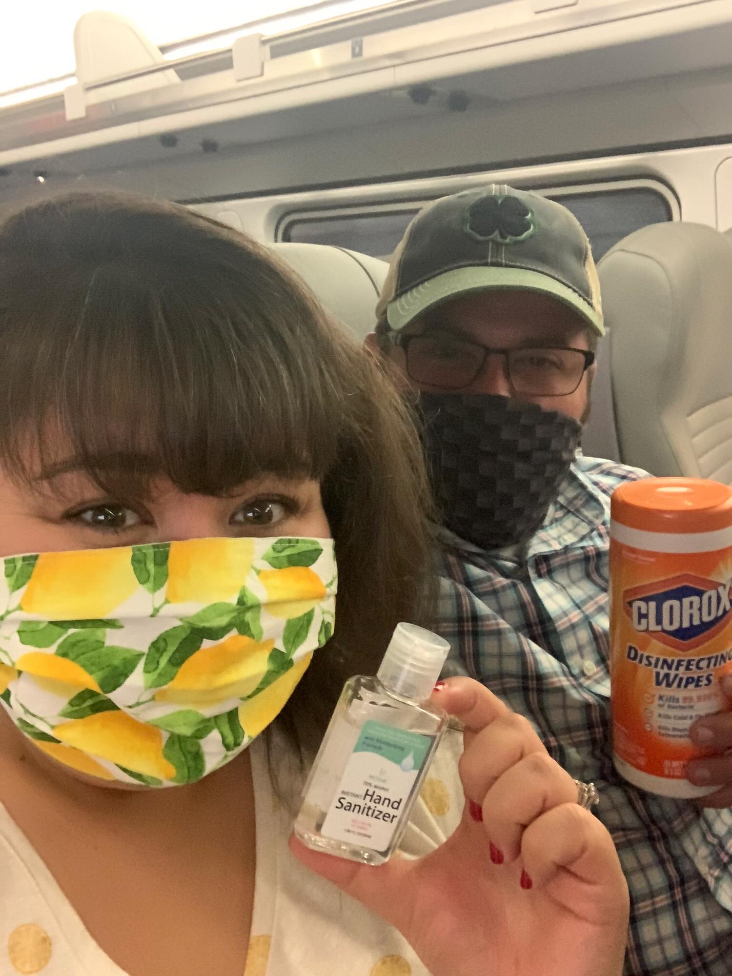 Excited to be on the train but not so excited to be wiping every surface (or the drive back to RI!)