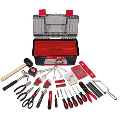 Apollo Tools 170pc Household Tool Kit with Tool Box DT7102 Red