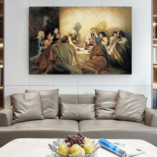 Last Supper Canvas Last Supper Wall Art Last Supper Canvas Set Jesus and Disciples Christian Canvas Art Wall Decoration Dinning Room Decor