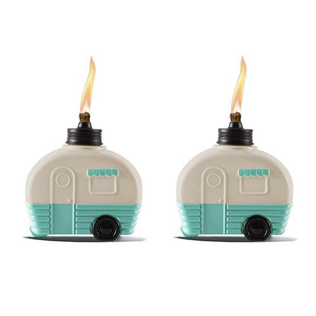 TIKI Brand 1122122 2-Pack 5.7 Inch Table Camper Blue Tabletop Torch