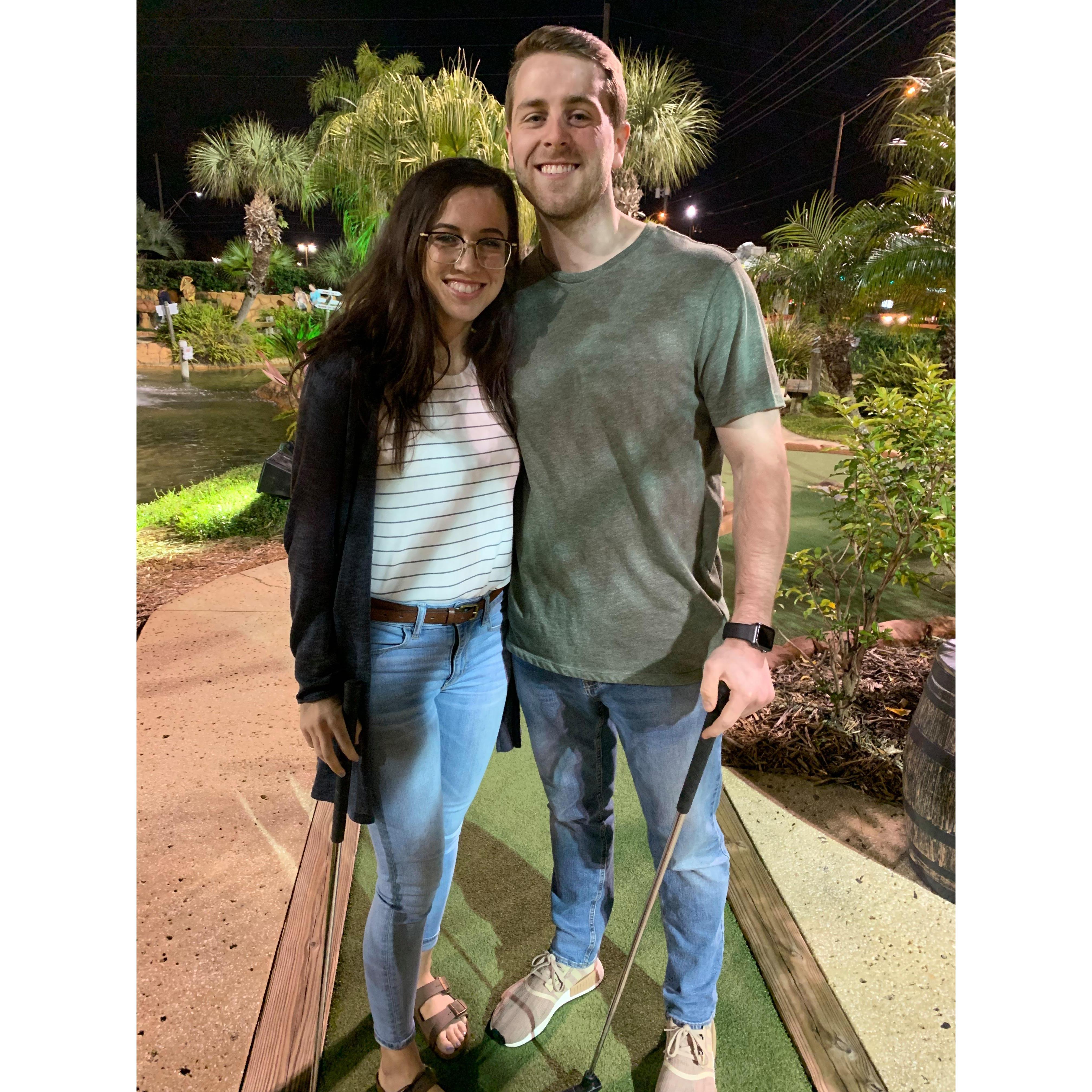 I guess Jeffery wanted me to beat him in mini golf the night before we got engaged.