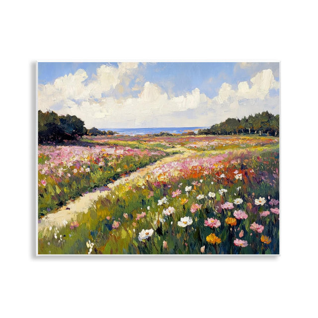 Stupell Industries Romance Walkway with Flowers Wall Plaque Art, 14" x 11", Made in USA, Ready for Hanging, By Petal Prints Design