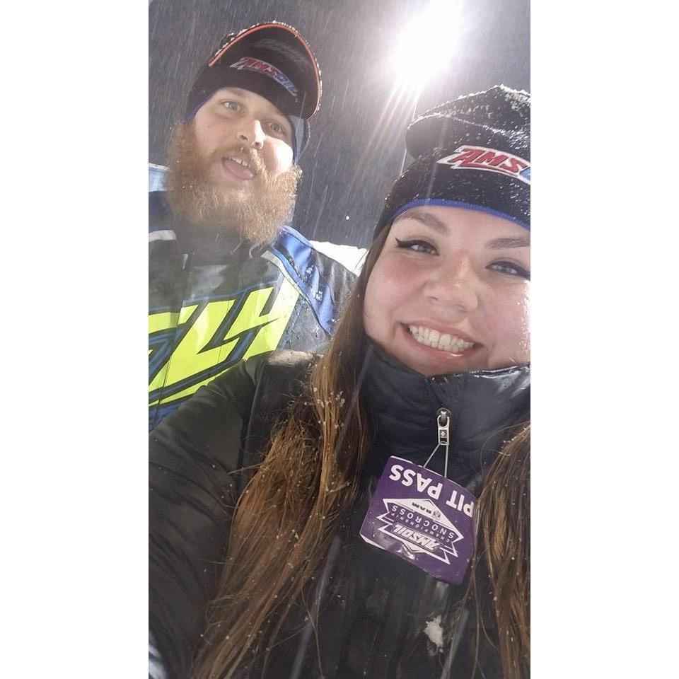 A selfie in the middle of the snocross track during a pro race at the Casino, Feb 2018!