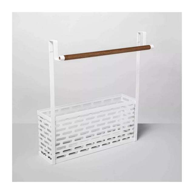 Punched Metal Over The Door Organizer White - Brightroom™