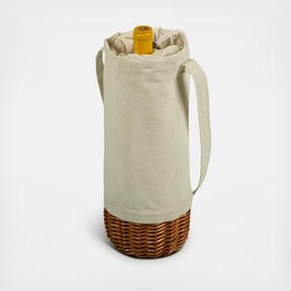 Malbec Insulated Canvas and Willow Wine Bottle Basket