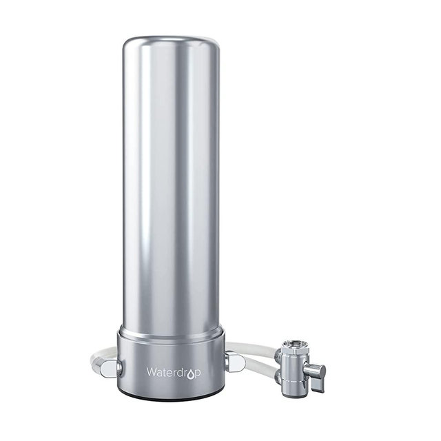 Waterdrop 5-Stage Stainless Steel Countertop Filter System, 8000 Gallons Faucet Water Filter, Reduces Heavy Metals, Bad Taste and Up to 99% of Chlorine (1 Filter in Total)，WD-CTF-02