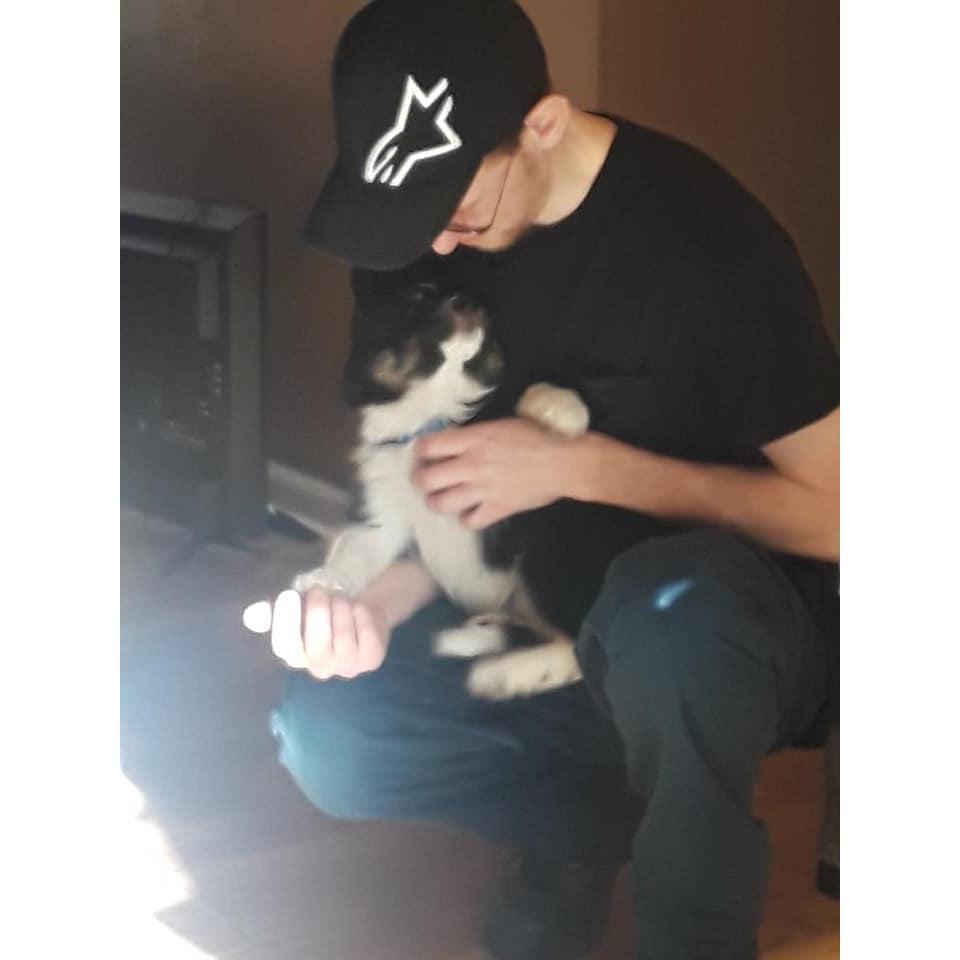 Michael warms up to his first child