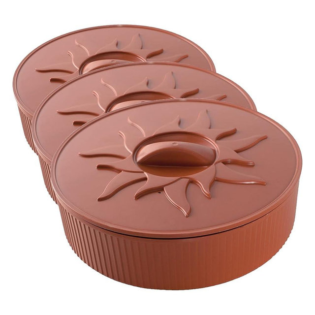 Nordic Ware Microwave Tortilla Warmer 10-Inch | Terracotta | For Pancakes | Fits Large Tortillas | Pack of 3