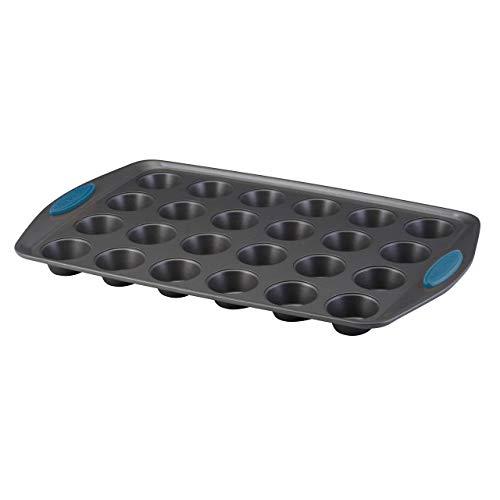 Rachael Ray 47961 Yum -o! Nonstick Bakeware 24-Cup Muffin Tin With Grips / Nonstick 24-Cup Cupcake Tin With Grips - 24 Cup, Gray